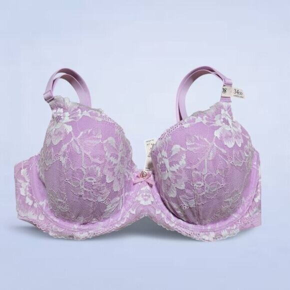 Victoria's Secret Body by Victoria Unlined Demi‎ Purple Lace Bra - 34DD - Picture 1 of 4